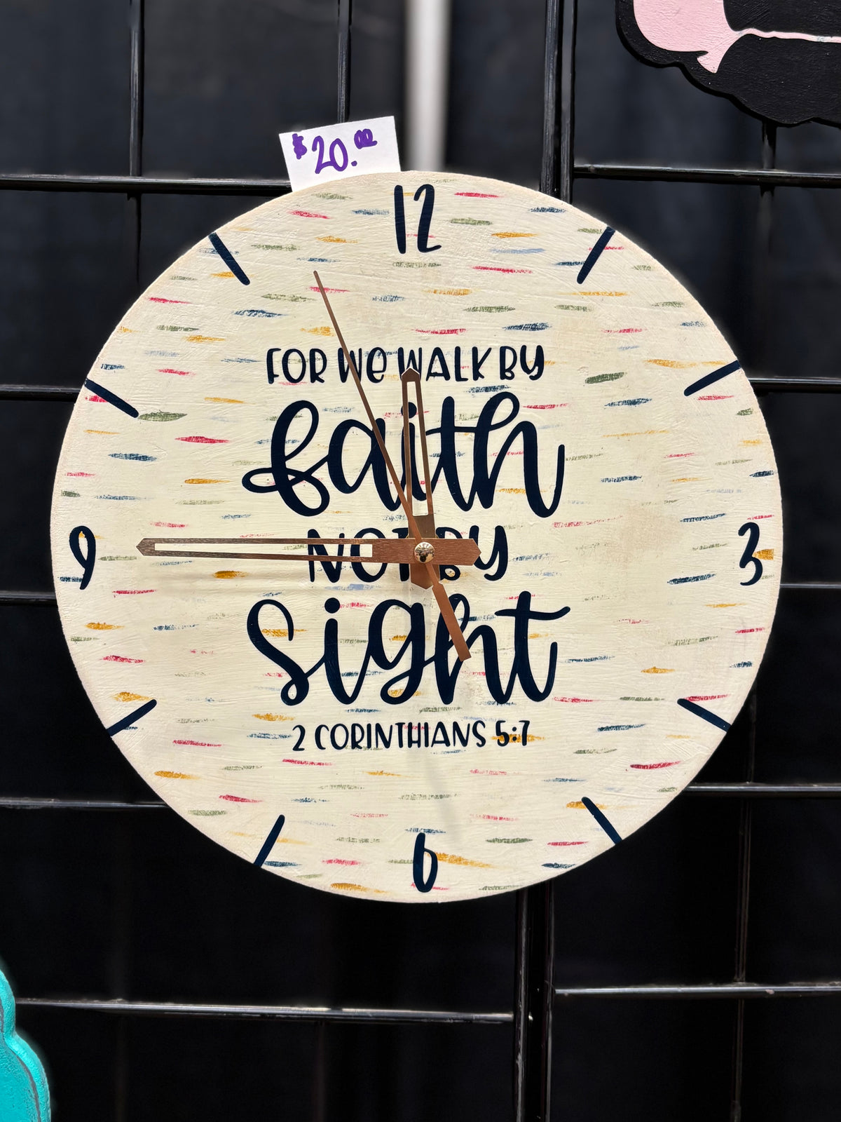 Walk by Faith Christian Wall Clock – 2 Corinthians 5:7