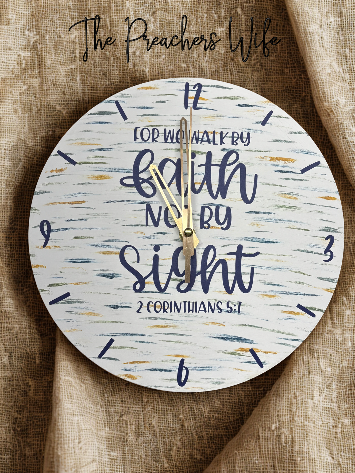 Walk by Faith Christian Wall Clock – 2 Corinthians 5:7
