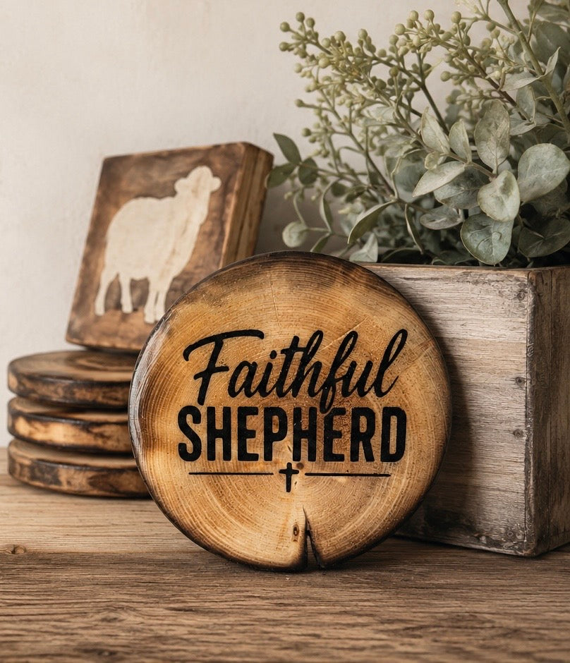 Pastor Appreciation Wood Coaster Magnet – Faith-Inspired Gift