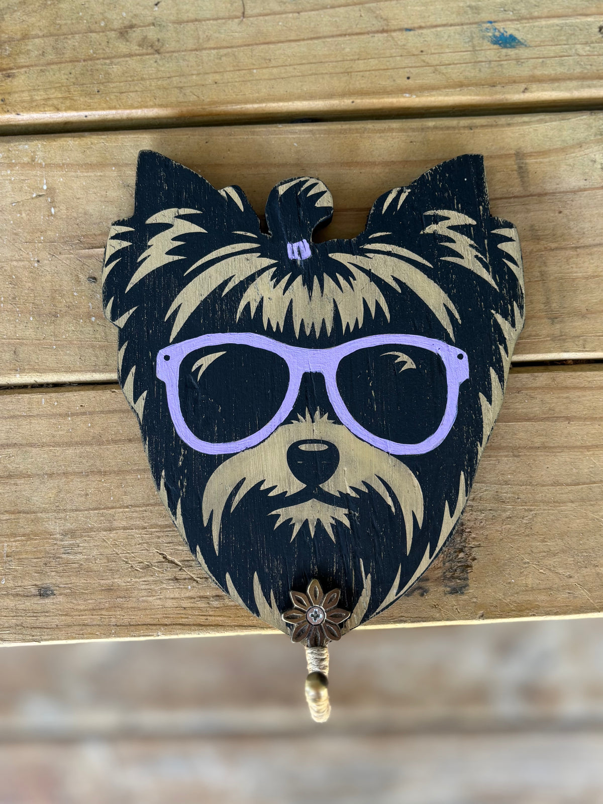 Handmade Wooden Dog Leash Holder – Unique Dog Lover Wall Decor