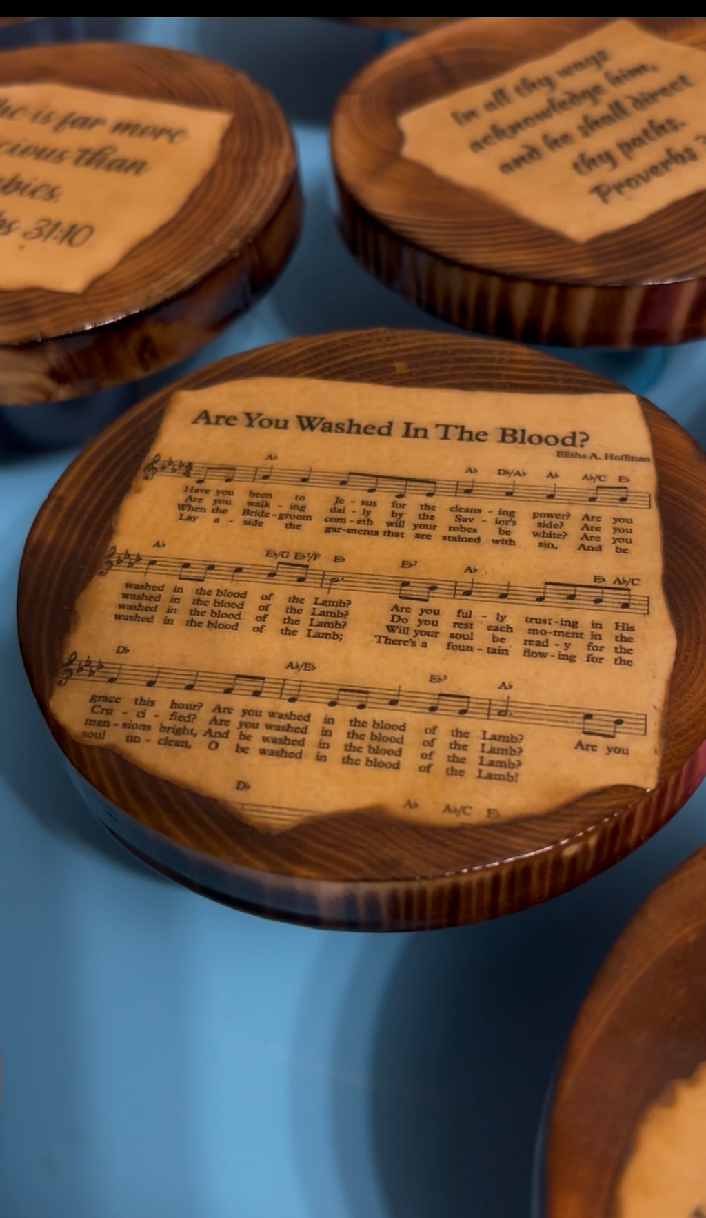 Hymn Wood Coasters