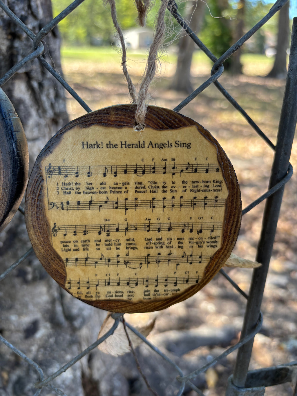 Christmas Hymn Wooden Ornament – Handmade Rustic Christmas Decor