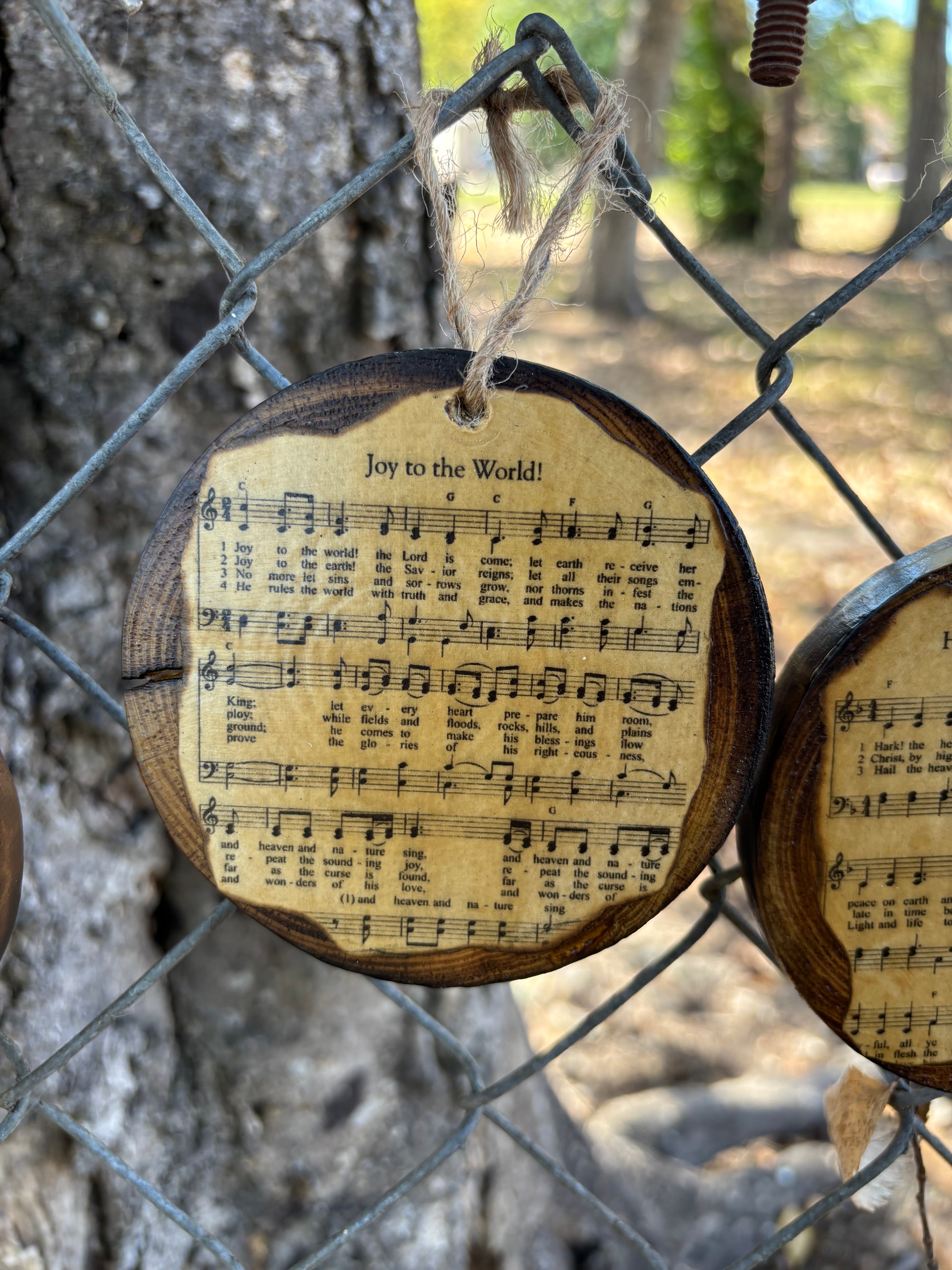 Christmas Hymn Wooden Ornament – Handmade Rustic Christmas Decor