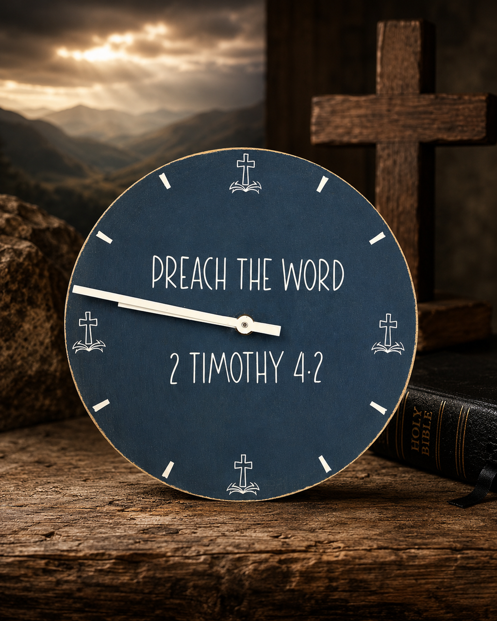 Preach the Word Christian Wall Clock | Pastor Appreciation Gift