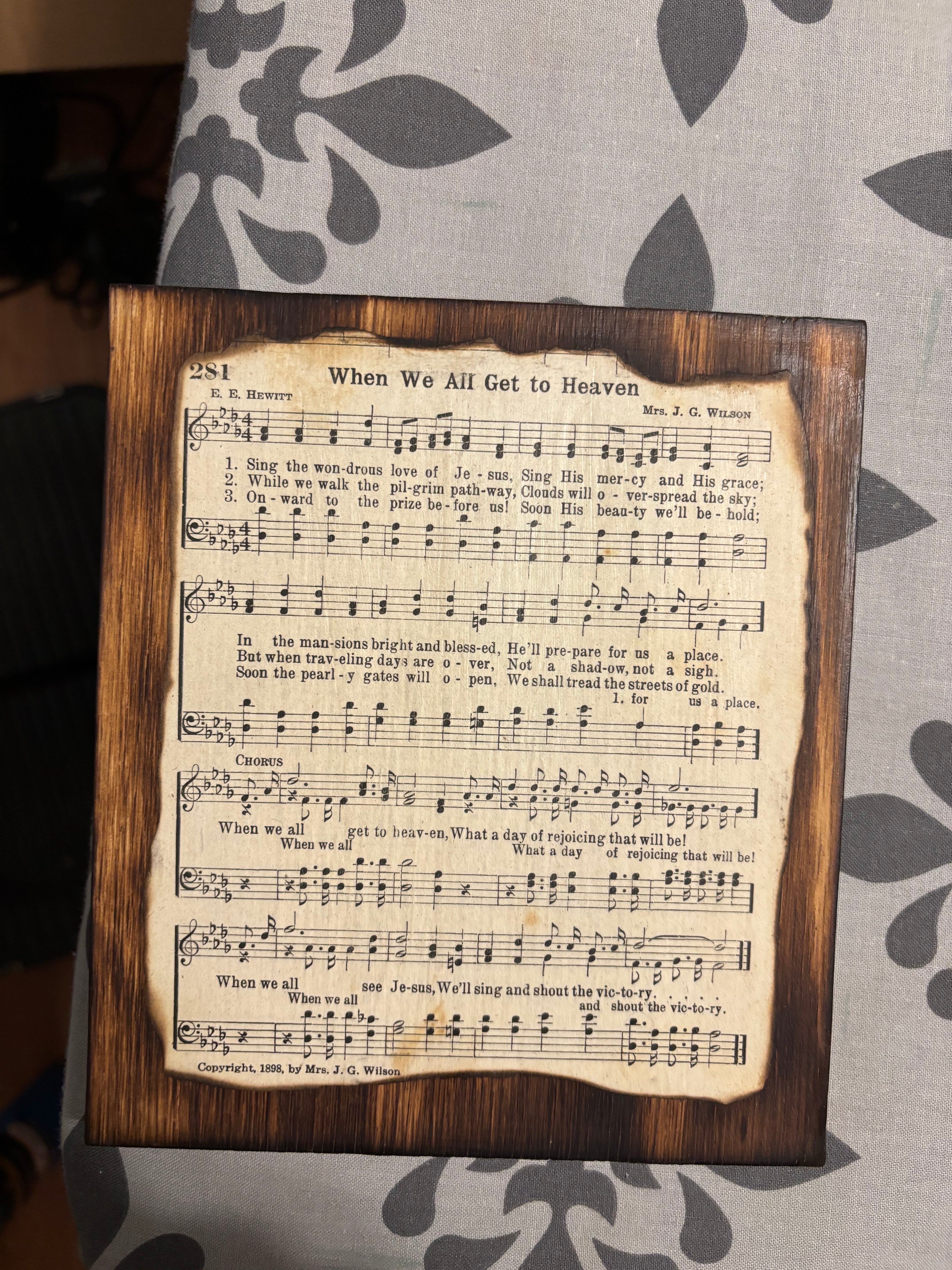 Vintage Hymn Book Plaque