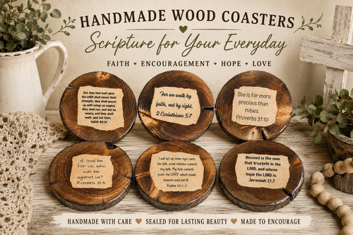 Bible Verse Wood Coasters