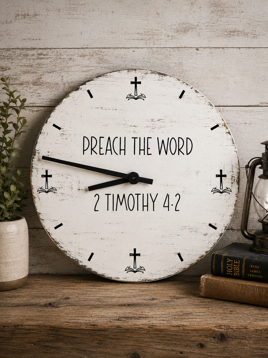 Preach the Word Christian Wall Clock | Pastor Appreciation Gift