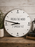 Preach the Word Christian Wall Clock | Pastor Appreciation Gift