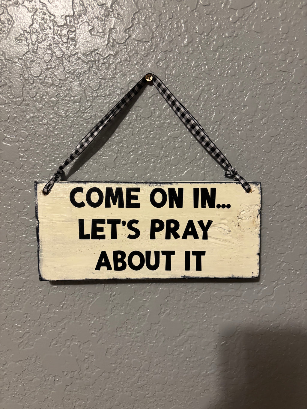 Reversible Pastor Prayer Door Hanger – Handmade Rustic Christian Office Sign