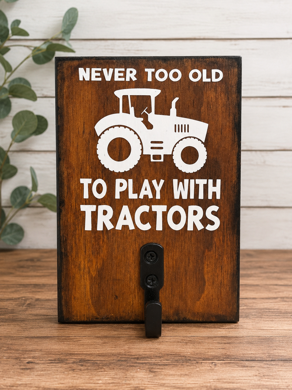Never Too Old to Play with Tractors Key Holder